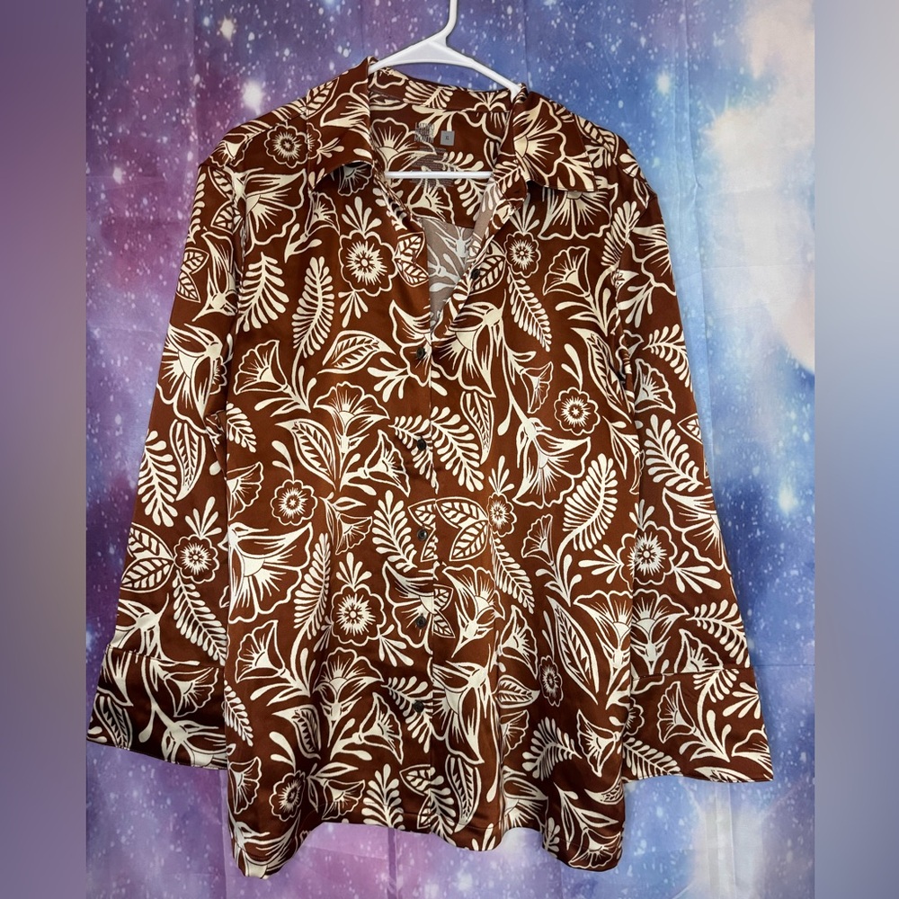 New women’s Latino heritage month button down satin shirt 🛍